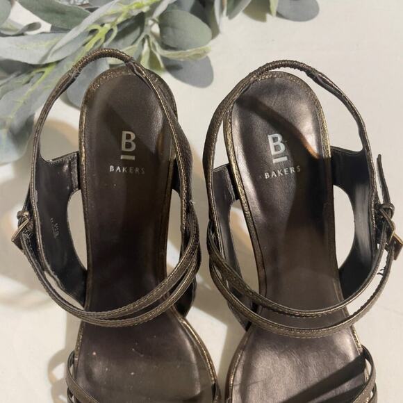 Bakers Bronze Womens High Heels Size 8M Scotti Bronze Ankle Strap 4" Heel - Picture 4 of 12